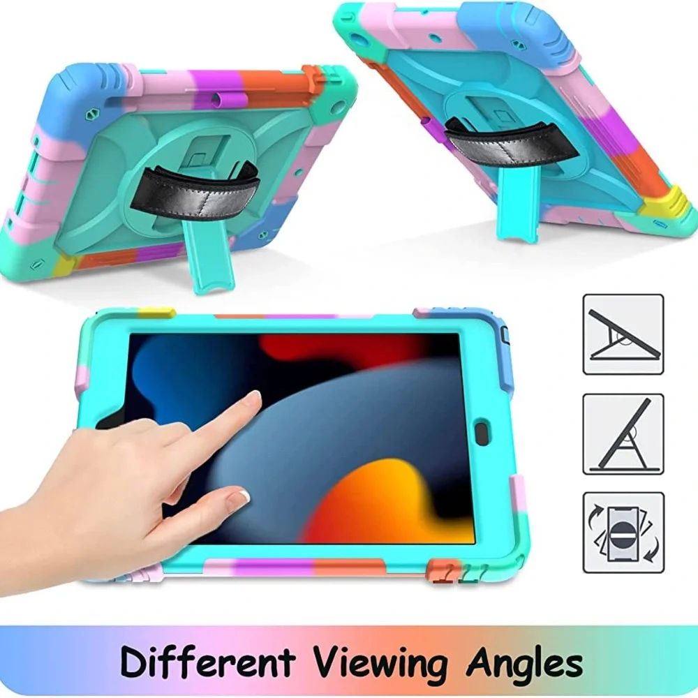 LTROP iPad 9th Generation Case / 10.2/ Swivel Stand / Hand Strap / Pencil Holder
